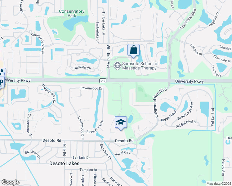 map of restaurants, bars, coffee shops, grocery stores, and more near 6037 Ravenwood Drive in Sarasota
