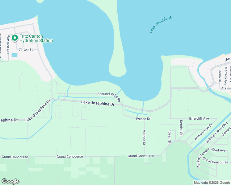 map of restaurants, bars, coffee shops, grocery stores, and more near 1618 Sentinel Point Road in Sebring