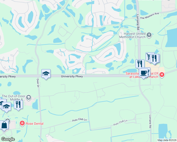 map of restaurants, bars, coffee shops, grocery stores, and more near 49 Boca Grove Place in Bradenton