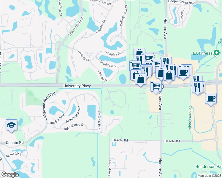 map of restaurants, bars, coffee shops, grocery stores, and more near in Sarasota County