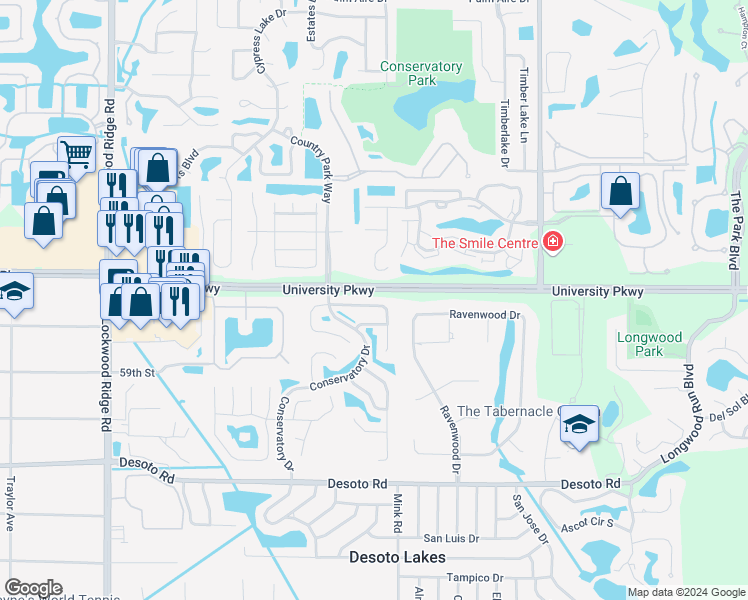 map of restaurants, bars, coffee shops, grocery stores, and more near 6237 Bonaventure Court in Sarasota