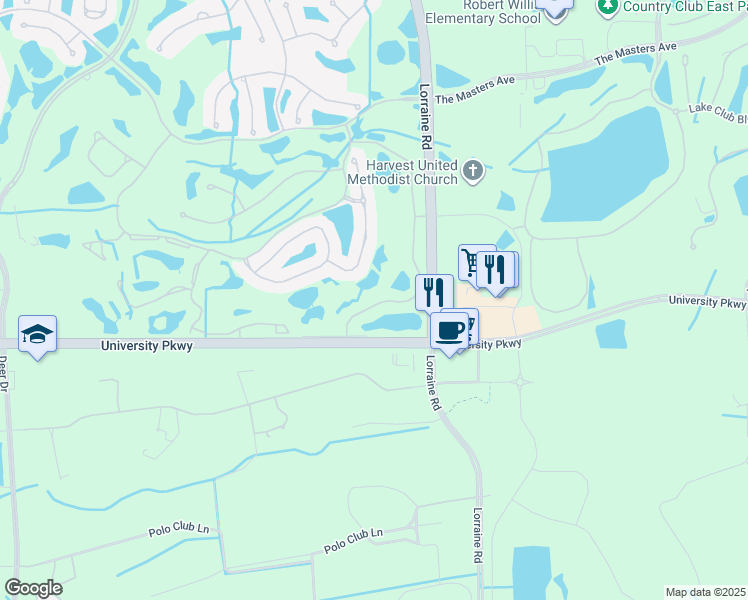 map of restaurants, bars, coffee shops, grocery stores, and more near 8408 Miramar Way in Lakewood Ranch