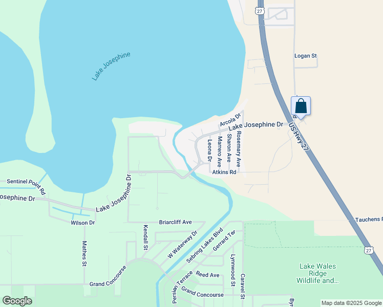 map of restaurants, bars, coffee shops, grocery stores, and more near 949 Arbor Street in Sebring