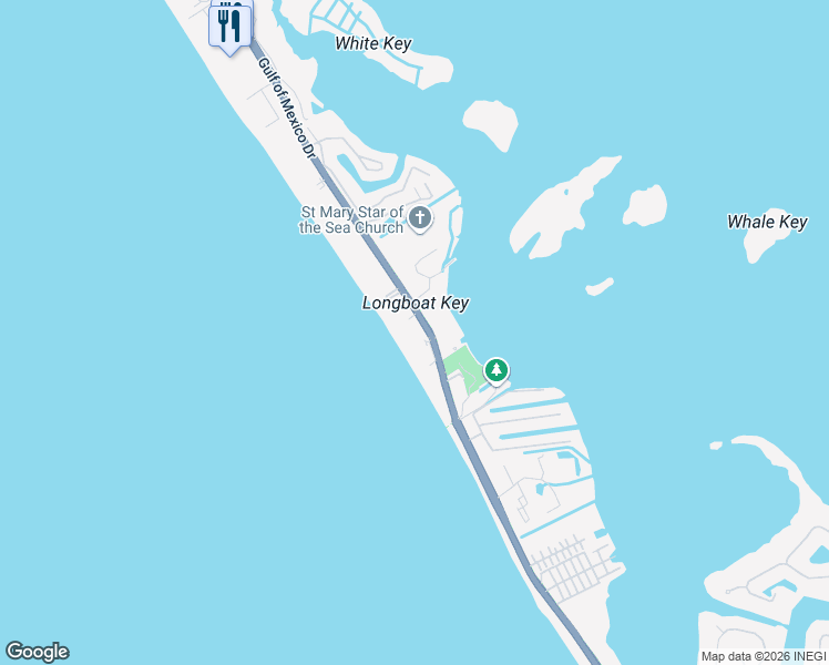 map of restaurants, bars, coffee shops, grocery stores, and more near 4215 Gulf of Mexico Drive in Longboat Key