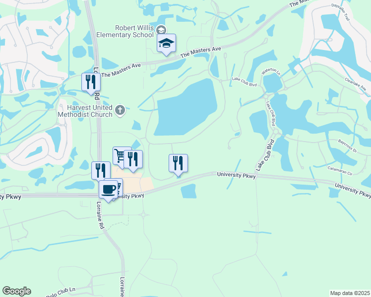 map of restaurants, bars, coffee shops, grocery stores, and more near 14745 Como Circle in Bradenton