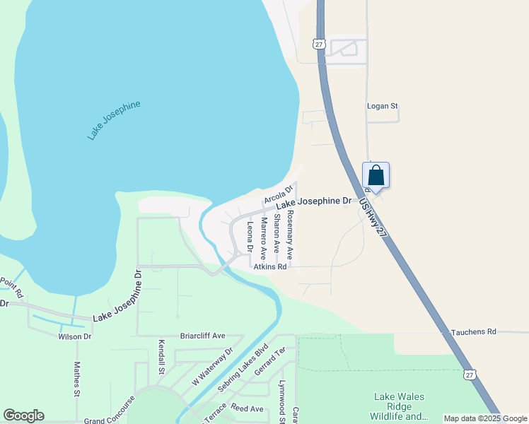 map of restaurants, bars, coffee shops, grocery stores, and more near 101 Marrero Avenue in Sebring