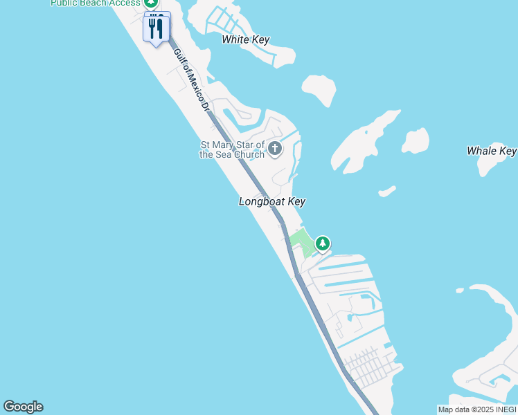 map of restaurants, bars, coffee shops, grocery stores, and more near 4215 Gulf of Mexico Drive in Longboat Key
