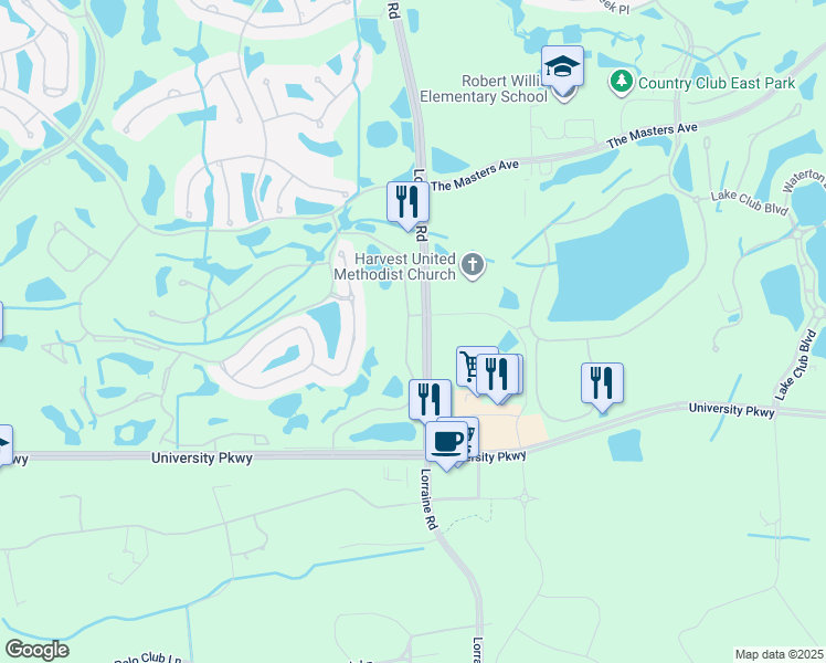 map of restaurants, bars, coffee shops, grocery stores, and more near 8170 Miramar Way in Lakewood Ranch