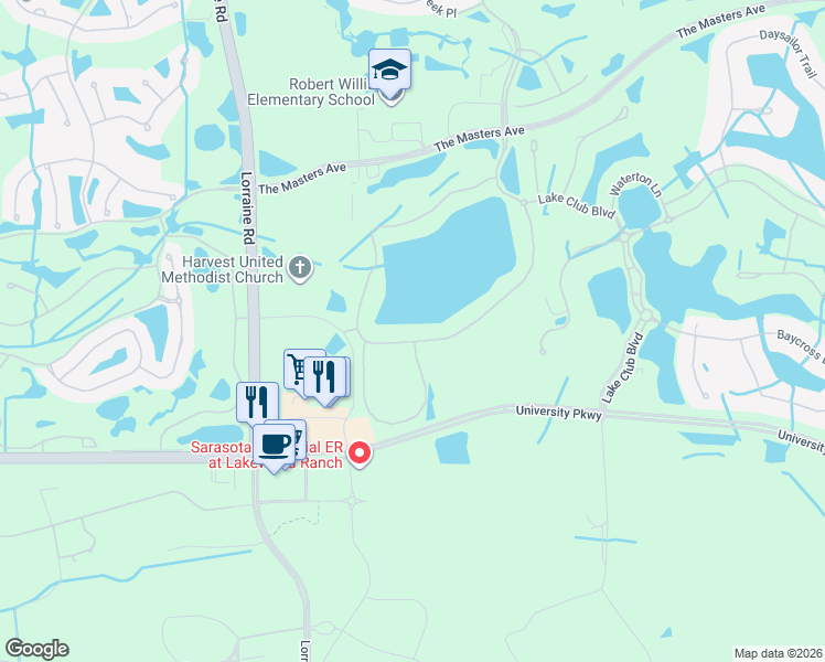 map of restaurants, bars, coffee shops, grocery stores, and more near 14725 Como Circle in Bradenton