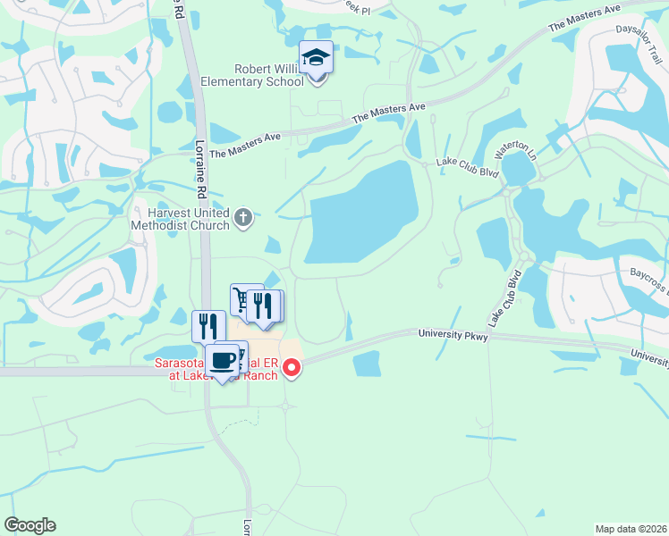 map of restaurants, bars, coffee shops, grocery stores, and more near 14725 Como Circle in Bradenton