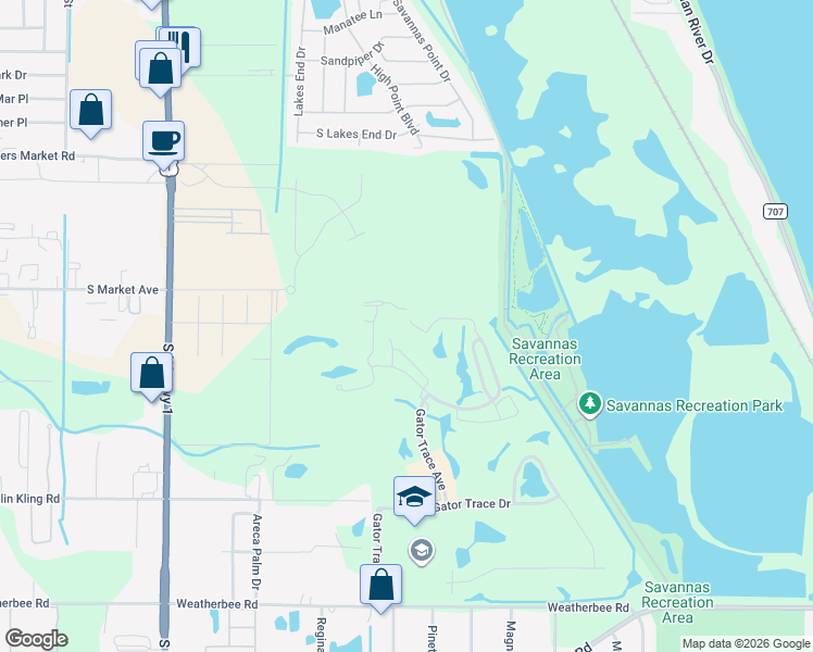 map of restaurants, bars, coffee shops, grocery stores, and more near 4008 Gator Trace Road in Fort Pierce