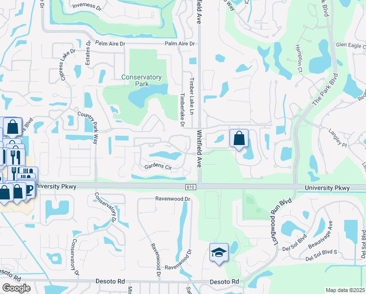 map of restaurants, bars, coffee shops, grocery stores, and more near 5789 Gardens Drive in Sarasota