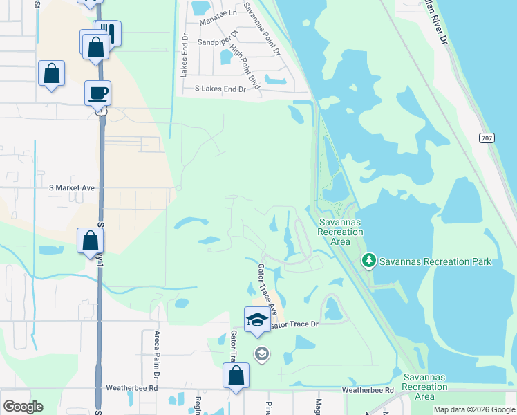 map of restaurants, bars, coffee shops, grocery stores, and more near 4008 Gator Trace Road in Fort Pierce