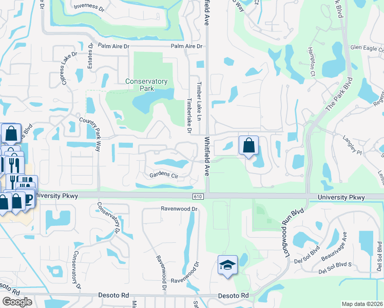 map of restaurants, bars, coffee shops, grocery stores, and more near 5767 Gardens Drive in Sarasota