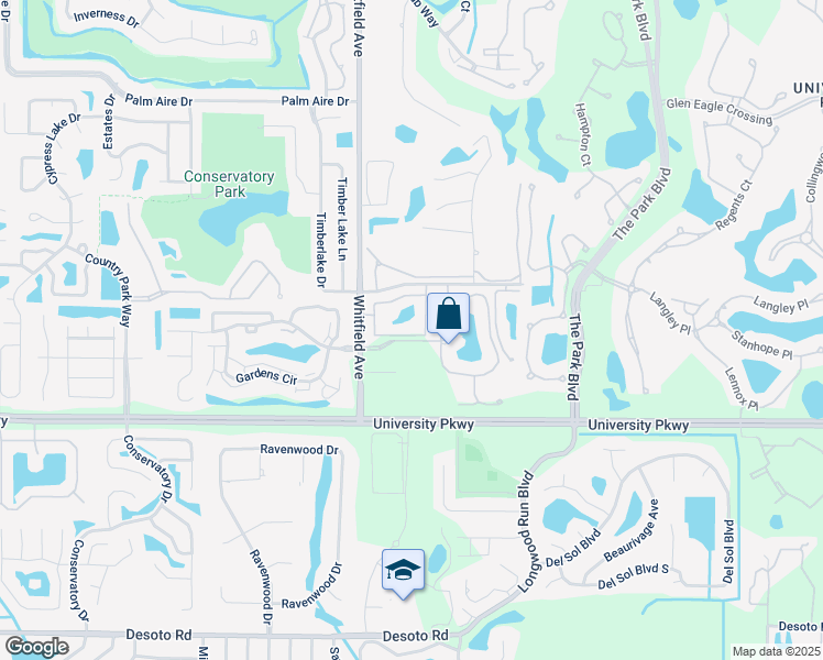 map of restaurants, bars, coffee shops, grocery stores, and more near 8210 60th Street Circle East in Sarasota