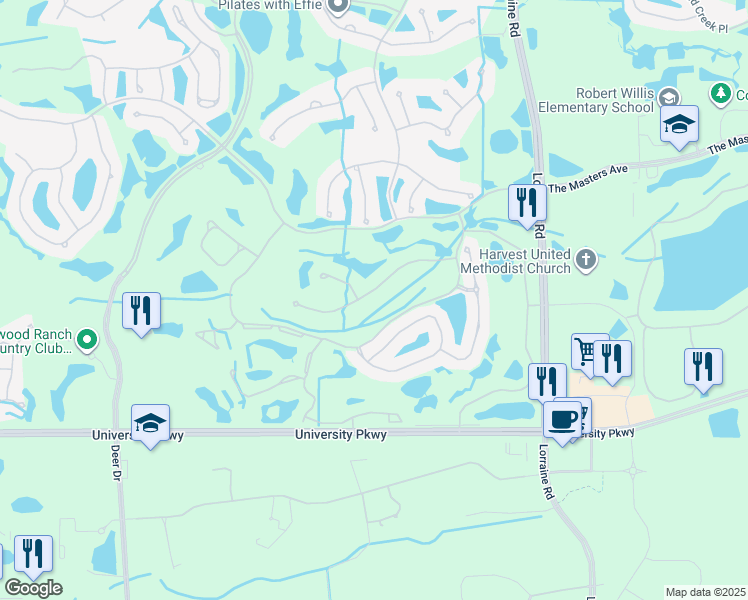 map of restaurants, bars, coffee shops, grocery stores, and more near 7106 Beechmont Terrace in Lakewood Ranch