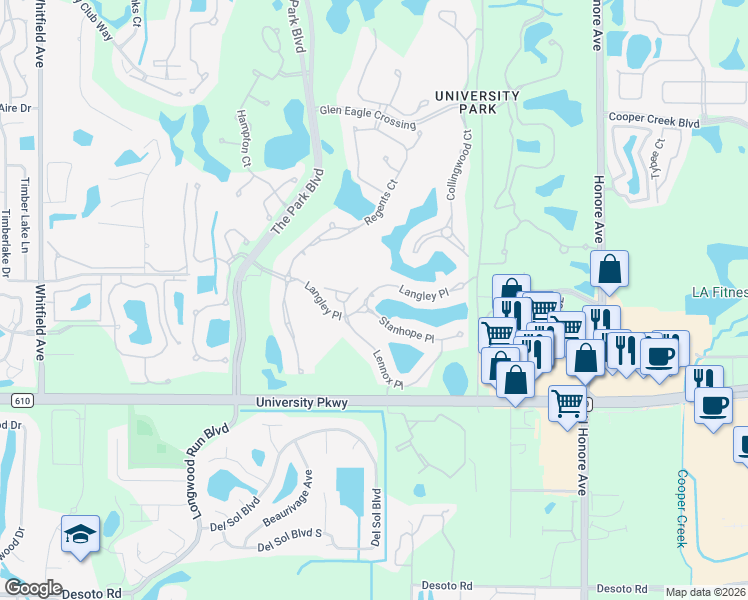 map of restaurants, bars, coffee shops, grocery stores, and more near 6906 Stanhope Place in Manatee County