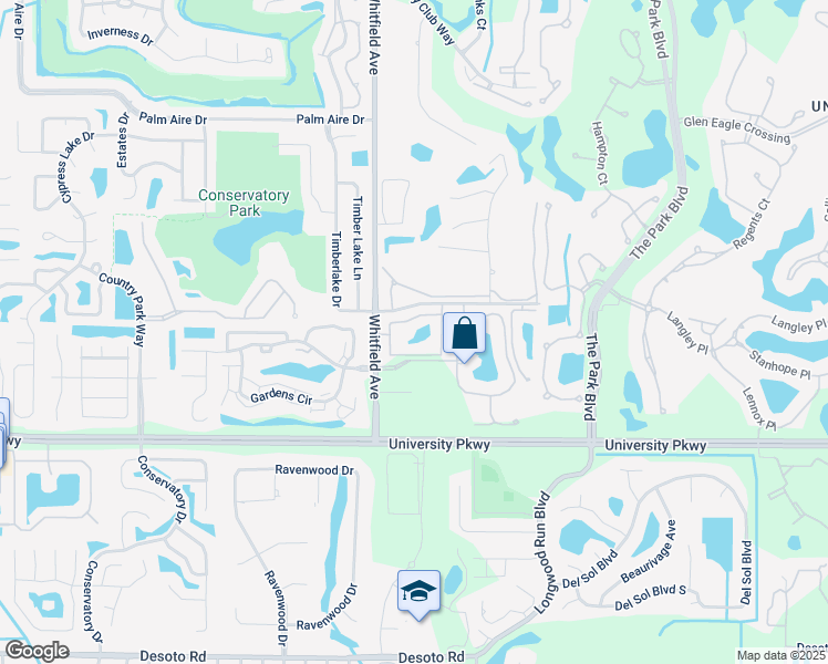 map of restaurants, bars, coffee shops, grocery stores, and more near 8210 60th Street Circle East in Sarasota