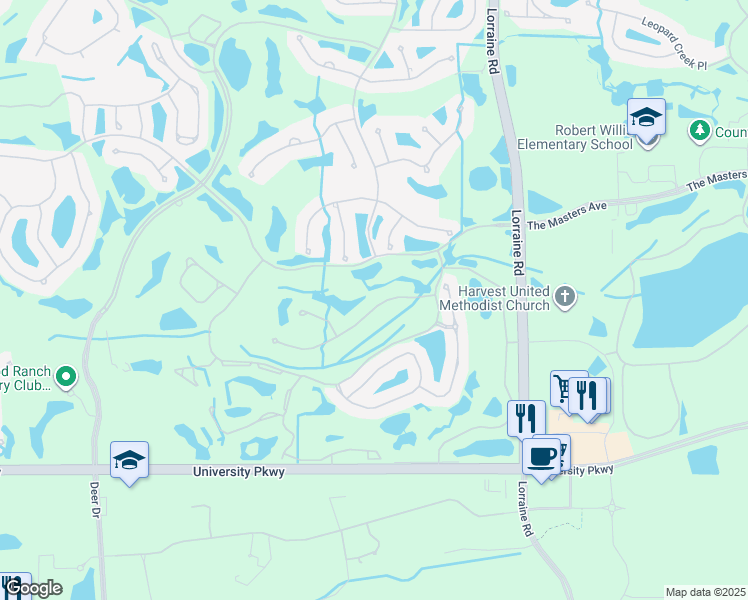 map of restaurants, bars, coffee shops, grocery stores, and more near 7135 Beechmont Terrace in Lakewood Ranch