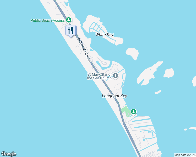map of restaurants, bars, coffee shops, grocery stores, and more near 4401 Gulf of Mexico Drive in Longboat Key
