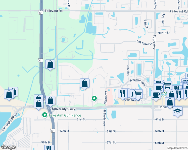 map of restaurants, bars, coffee shops, grocery stores, and more near 8323 Enclave Way in Sarasota