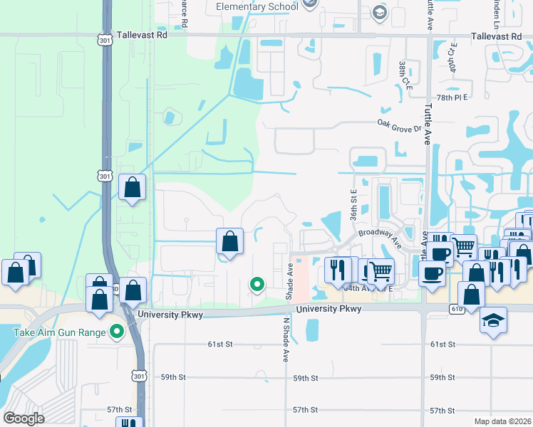 map of restaurants, bars, coffee shops, grocery stores, and more near 8323 Enclave Way in Sarasota