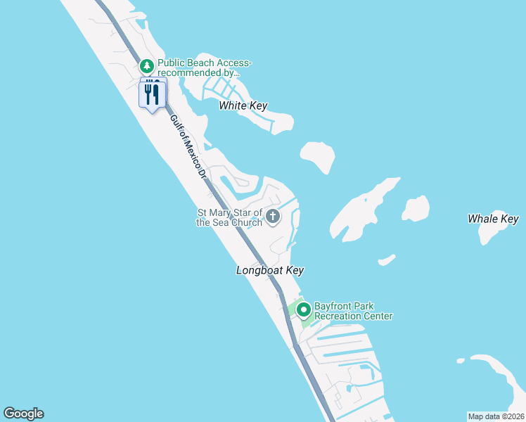 map of restaurants, bars, coffee shops, grocery stores, and more near 555 Sutton Place in Longboat Key