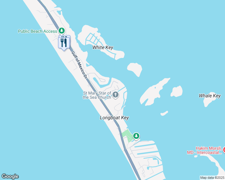 map of restaurants, bars, coffee shops, grocery stores, and more near 555 Sutton Place in Longboat Key