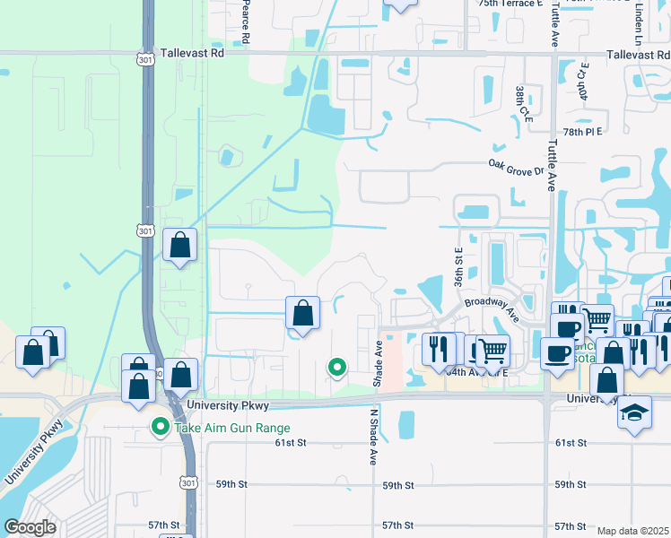map of restaurants, bars, coffee shops, grocery stores, and more near 8323 Enclave Way in Sarasota