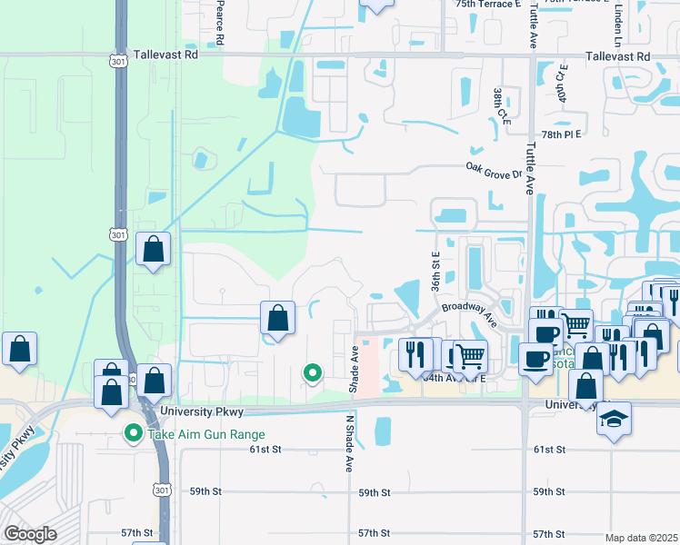 map of restaurants, bars, coffee shops, grocery stores, and more near 8219 Enclave Way in Sarasota
