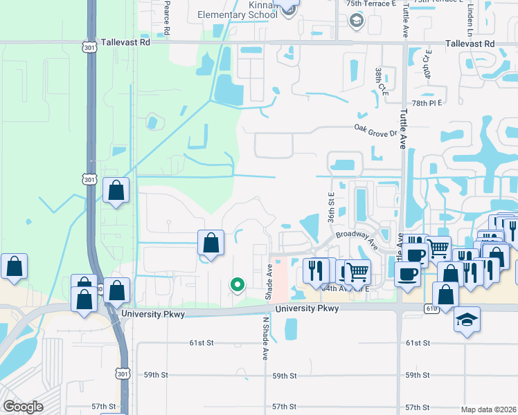 map of restaurants, bars, coffee shops, grocery stores, and more near 8219 Enclave Way in Sarasota
