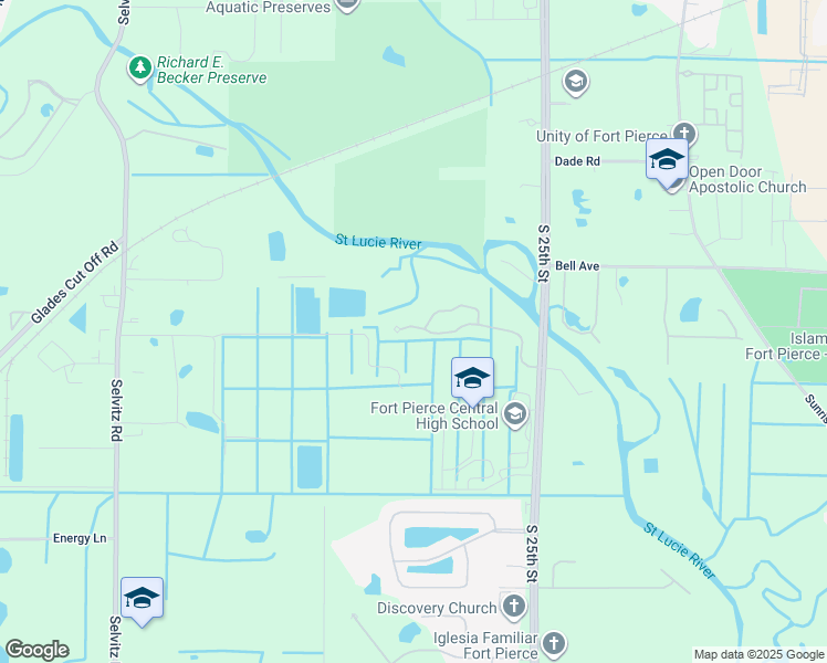 map of restaurants, bars, coffee shops, grocery stores, and more near 2707 Creekside Drive in Fort Pierce