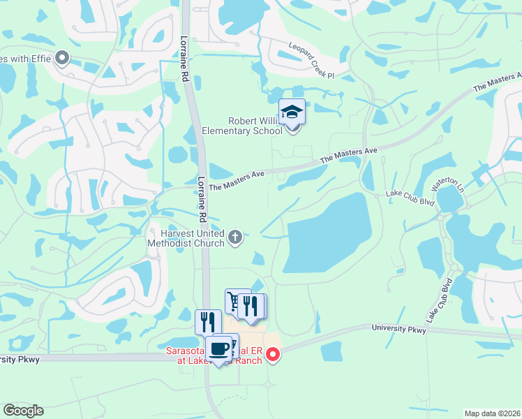 map of restaurants, bars, coffee shops, grocery stores, and more near 8005 Lorraine Rd in Bradenton