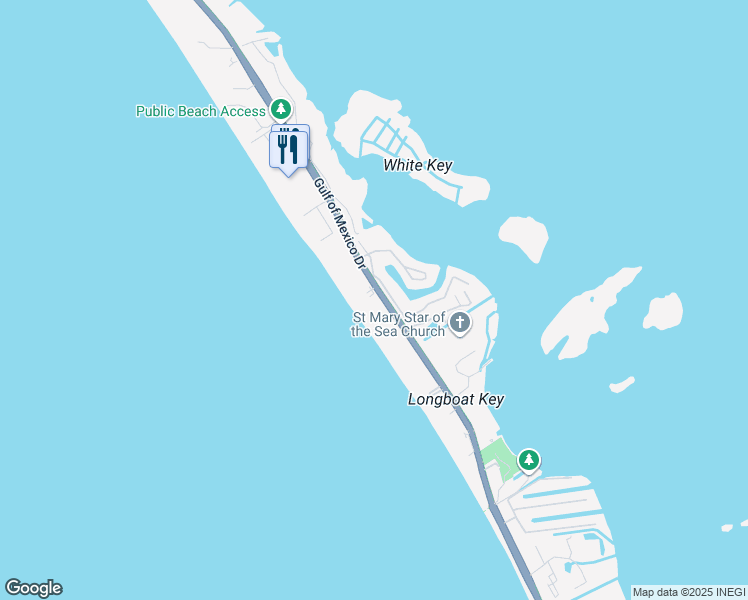 map of restaurants, bars, coffee shops, grocery stores, and more near 4425 Gulf of Mexico Drive in Longboat Key
