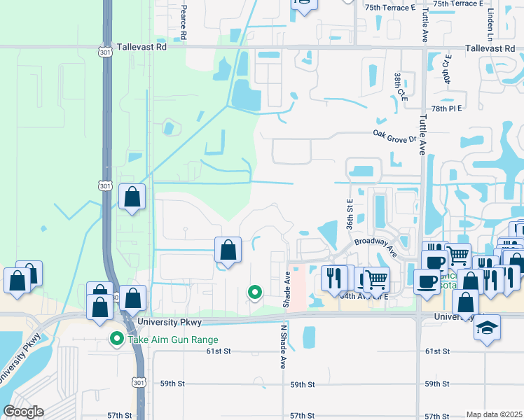 map of restaurants, bars, coffee shops, grocery stores, and more near Enclave Way in Sarasota
