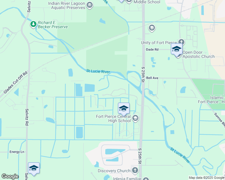 map of restaurants, bars, coffee shops, grocery stores, and more near 2707 Creekside Drive in Fort Pierce