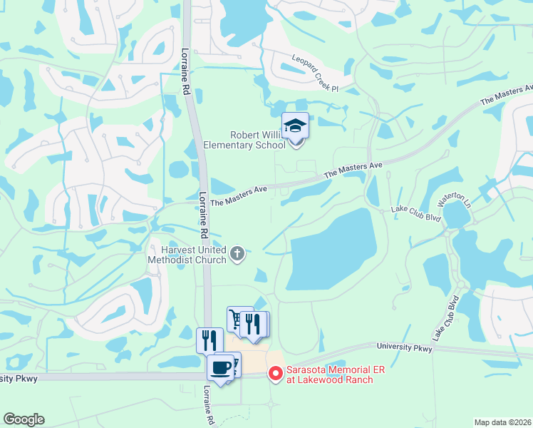 map of restaurants, bars, coffee shops, grocery stores, and more near 8005 Lorraine Rd in Bradenton