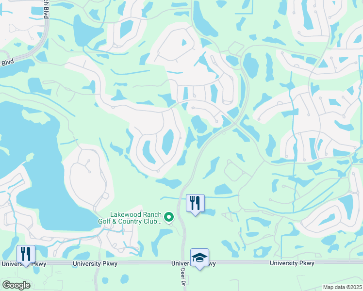 map of restaurants, bars, coffee shops, grocery stores, and more near 8035 Royal Birkdale Circle in Lakewood Ranch