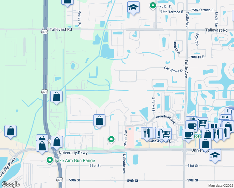 map of restaurants, bars, coffee shops, grocery stores, and more near 8250 Enclave Way in Sarasota