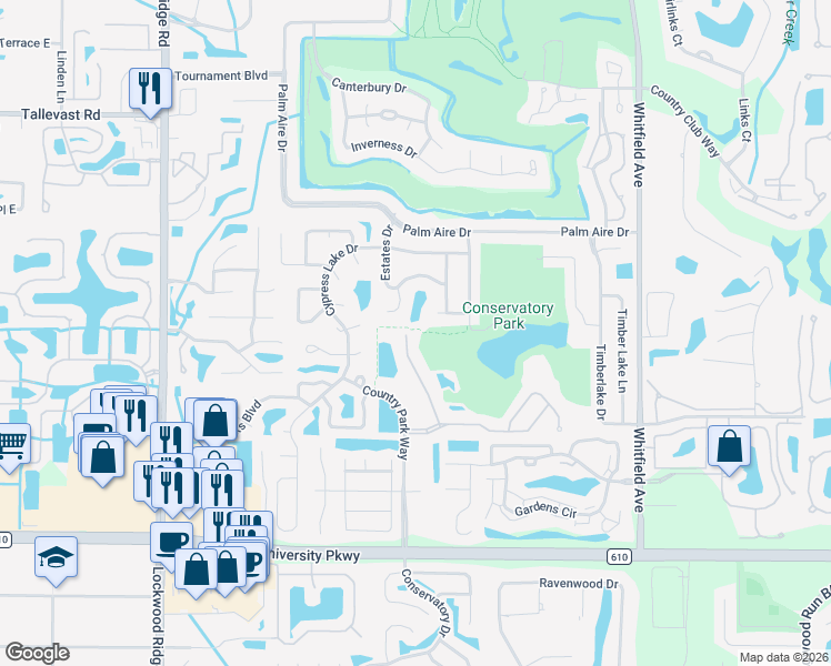 map of restaurants, bars, coffee shops, grocery stores, and more near 8107 Santa Rosa Court in Sarasota