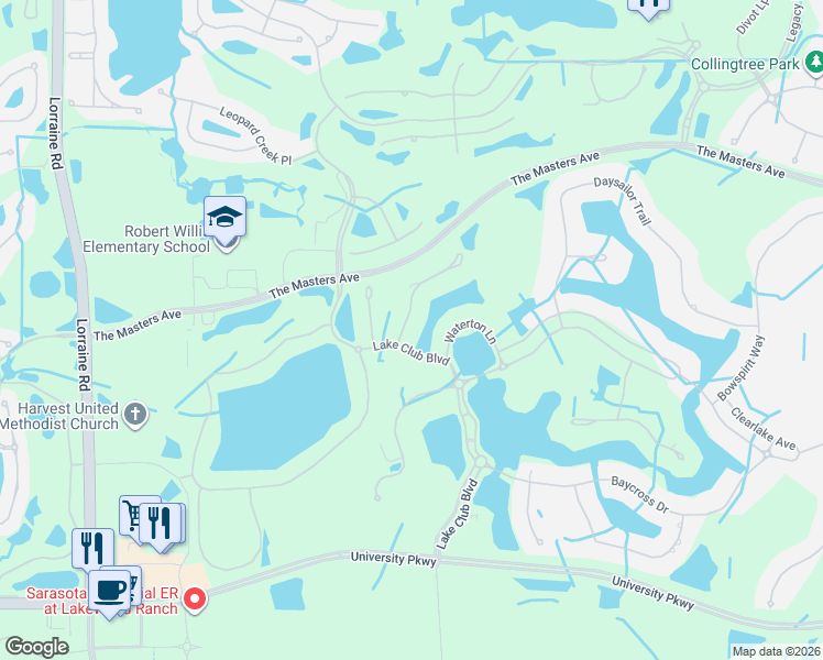 map of restaurants, bars, coffee shops, grocery stores, and more near 7979 Matera Court in Bradenton