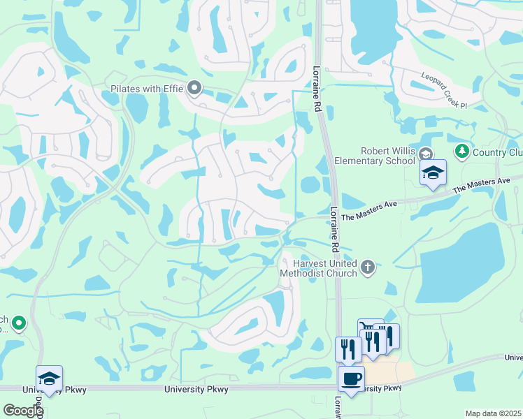 map of restaurants, bars, coffee shops, grocery stores, and more near 7151 Sandhills Place in Lakewood Ranch