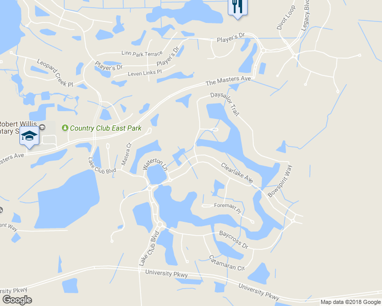 map of restaurants, bars, coffee shops, grocery stores, and more near 15903 Clearlake Avenue in Bradenton