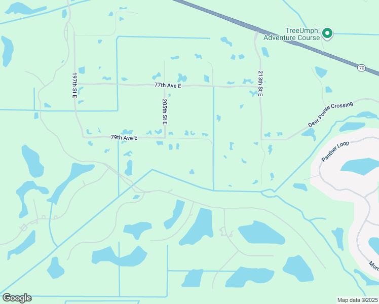 map of restaurants, bars, coffee shops, grocery stores, and more near 20706 79th Avenue East in Bradenton