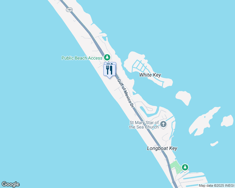 map of restaurants, bars, coffee shops, grocery stores, and more near 4621 Gulf of Mexico Drive in Longboat Key