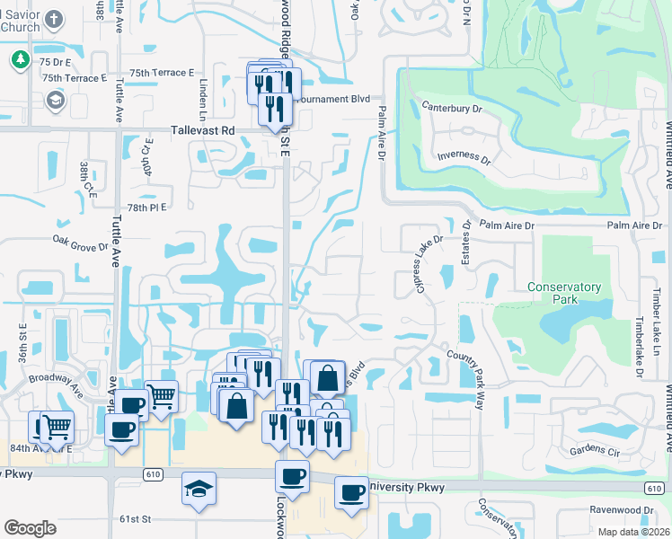 map of restaurants, bars, coffee shops, grocery stores, and more near 4625 Vintage Drive in Sarasota