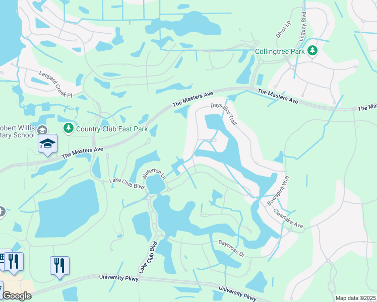 map of restaurants, bars, coffee shops, grocery stores, and more near 16011 Daysailor Trail in Lakewood Ranch