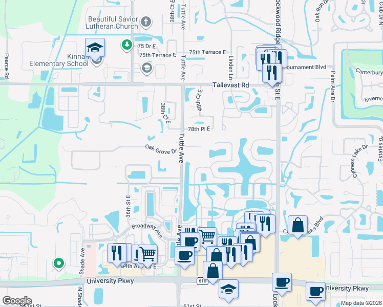 map of restaurants, bars, coffee shops, grocery stores, and more near 7866 Tuttle Avenue in Sarasota