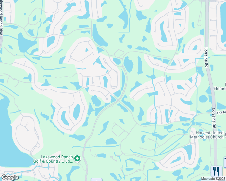 map of restaurants, bars, coffee shops, grocery stores, and more near 7722 US Open Loop in Lakewood Ranch