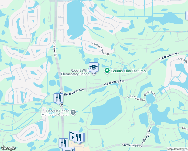map of restaurants, bars, coffee shops, grocery stores, and more near 14705 The Masters Avenue in Lakewood Ranch
